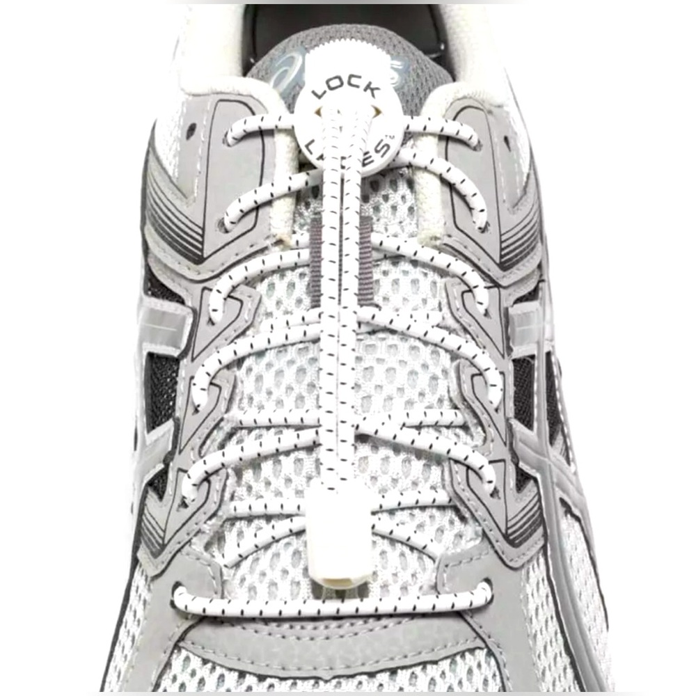 NWT LOCK LACES THE ORIGINAL ELASTIC NO TIE LACES WHITE OS UNISEX ADULT & KIDS
